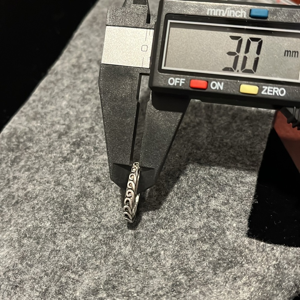 Sterling Scroll Band Stackable Ring-6 - image 4